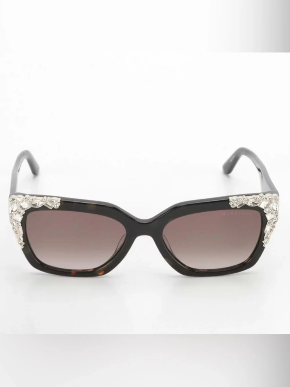 Guess By Marciano GM00027 Embellished Dark Havana Rectangular Sunglasses w/ Box